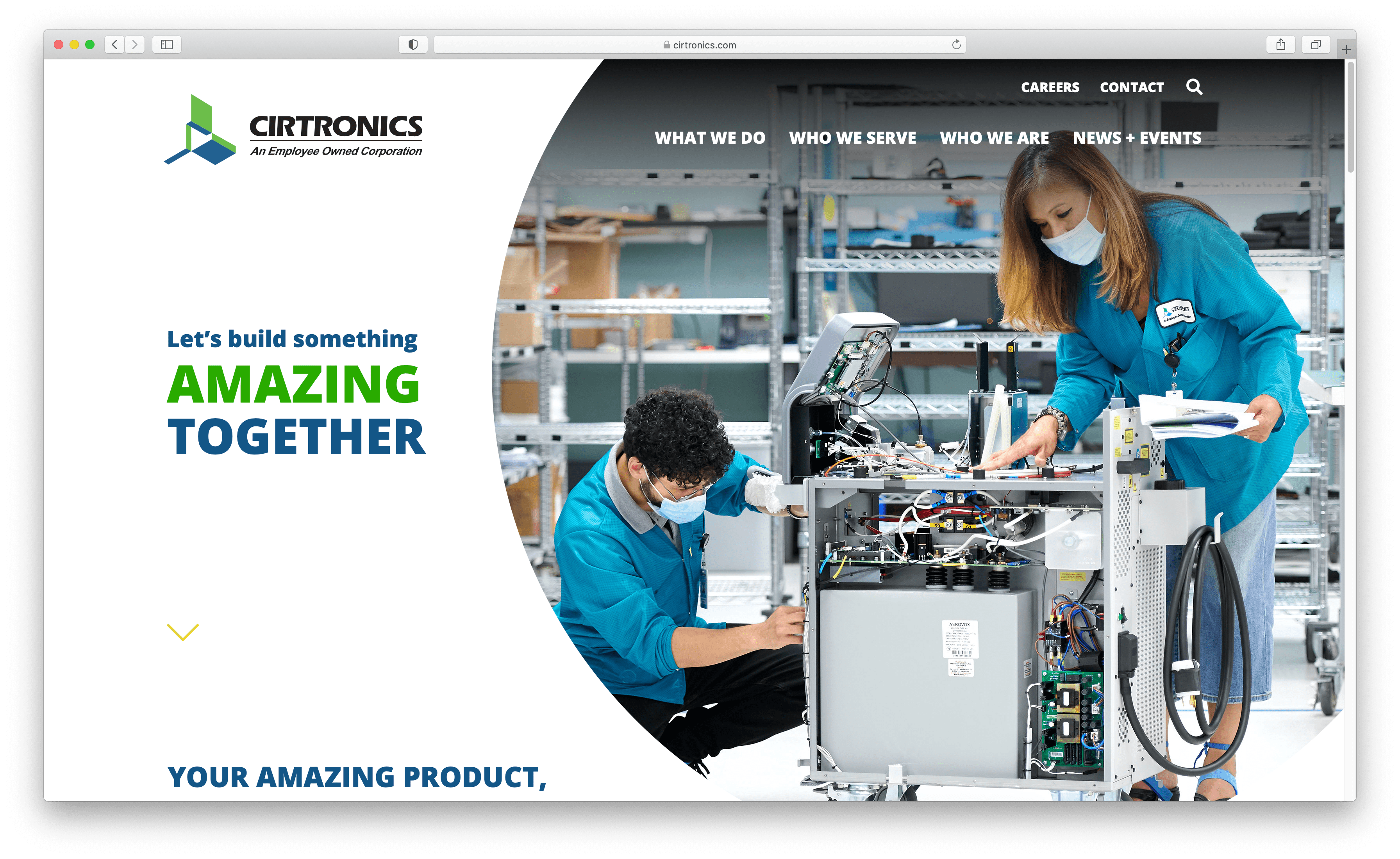 Cirtronics Homepage is a good example of asymmetrical design.