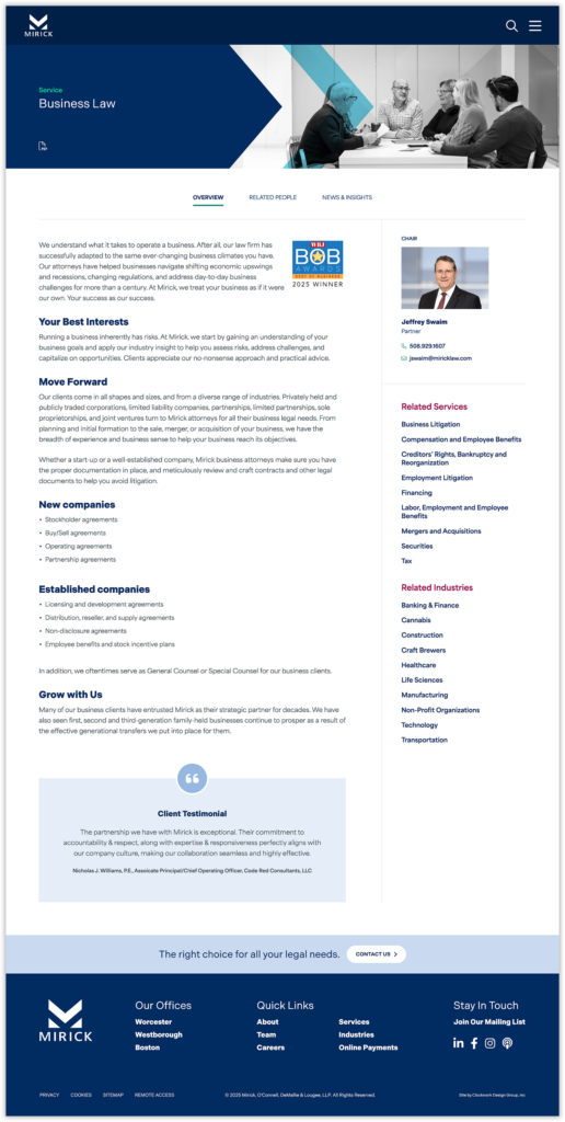 Mirick Service Page