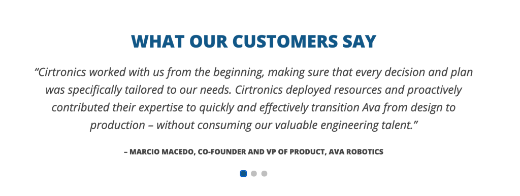 Cirtronics Testimonial