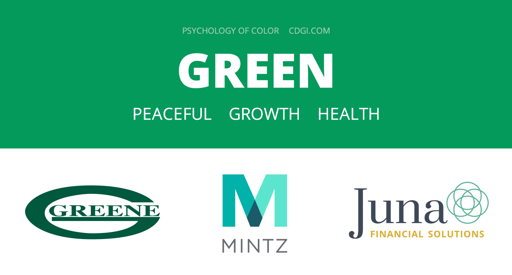 Green: Peaceful, Growth, Health