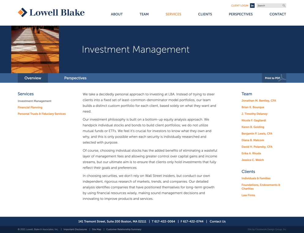 Lowell Blake Service