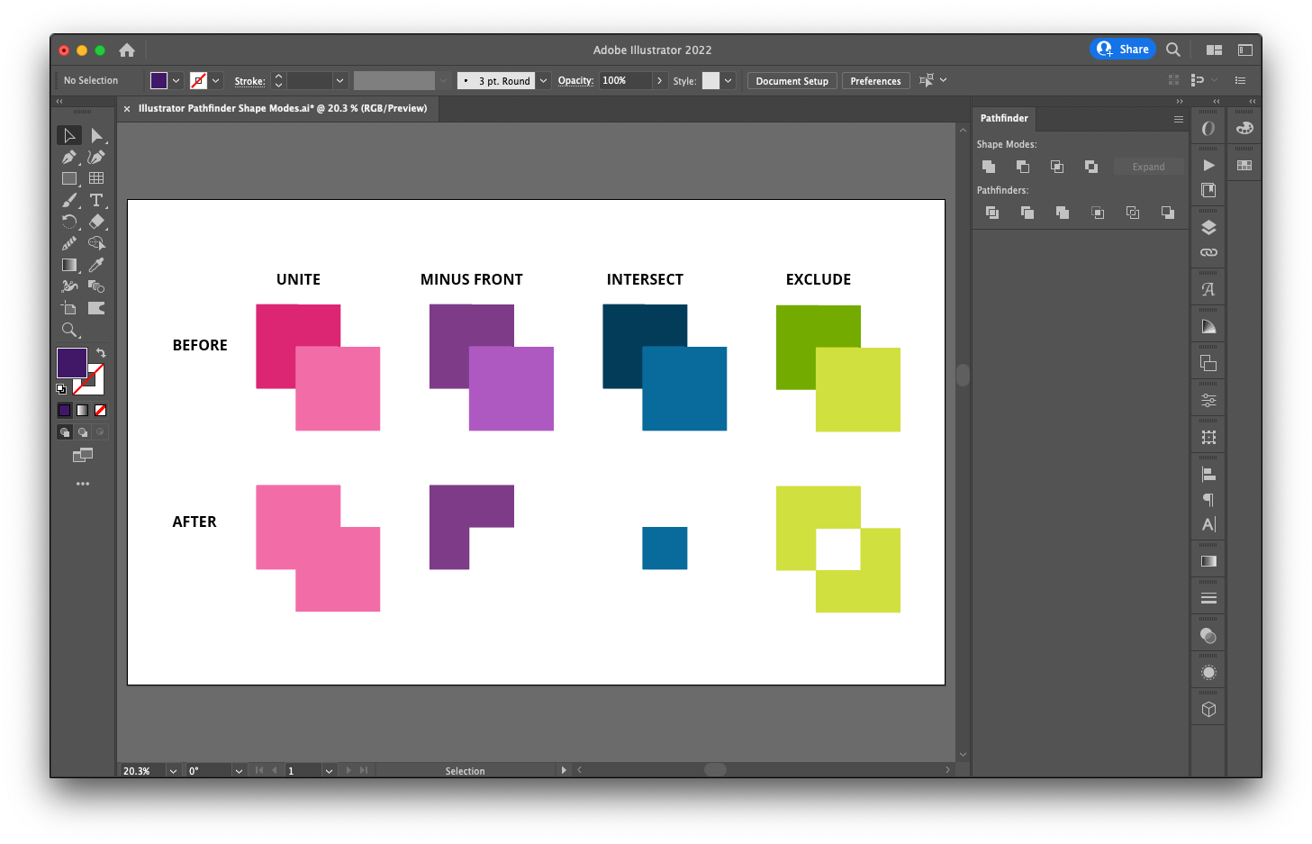 Adobe Illustrator Pathfinder Shape Modes 2