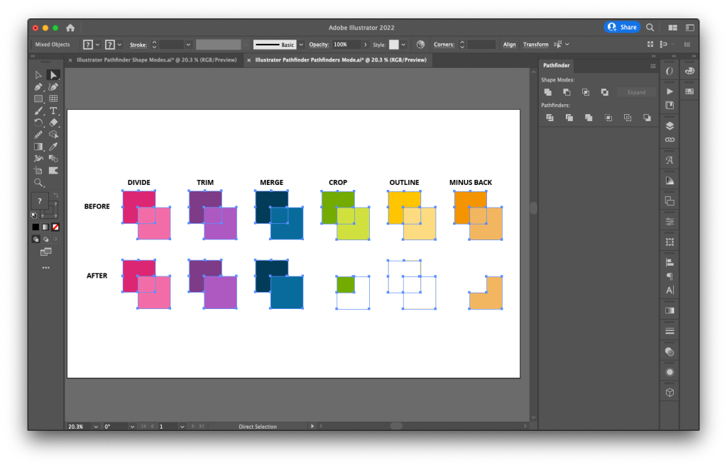 Adobe Illustrator Pathfinders Mode 1