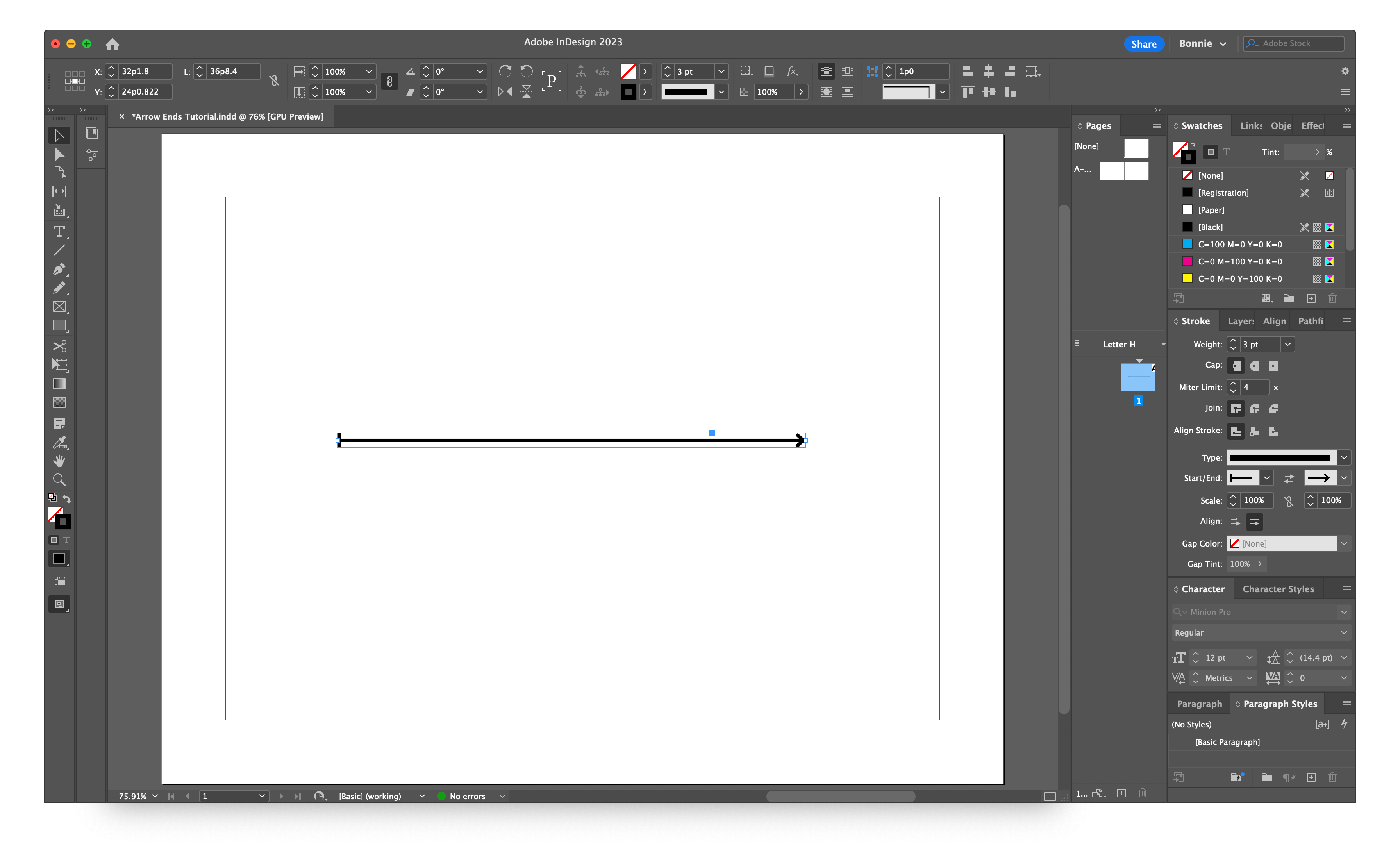 Arrow In Indesign 1