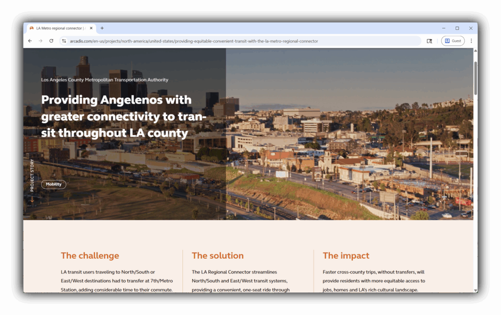 Arcadis project page with video