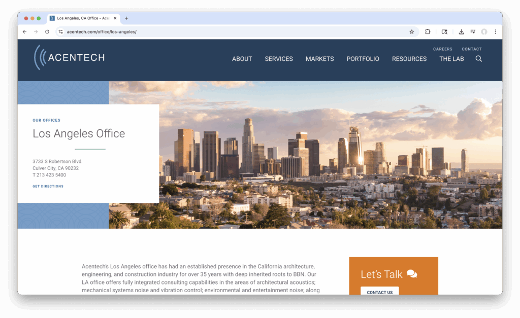 Acentech Office Page