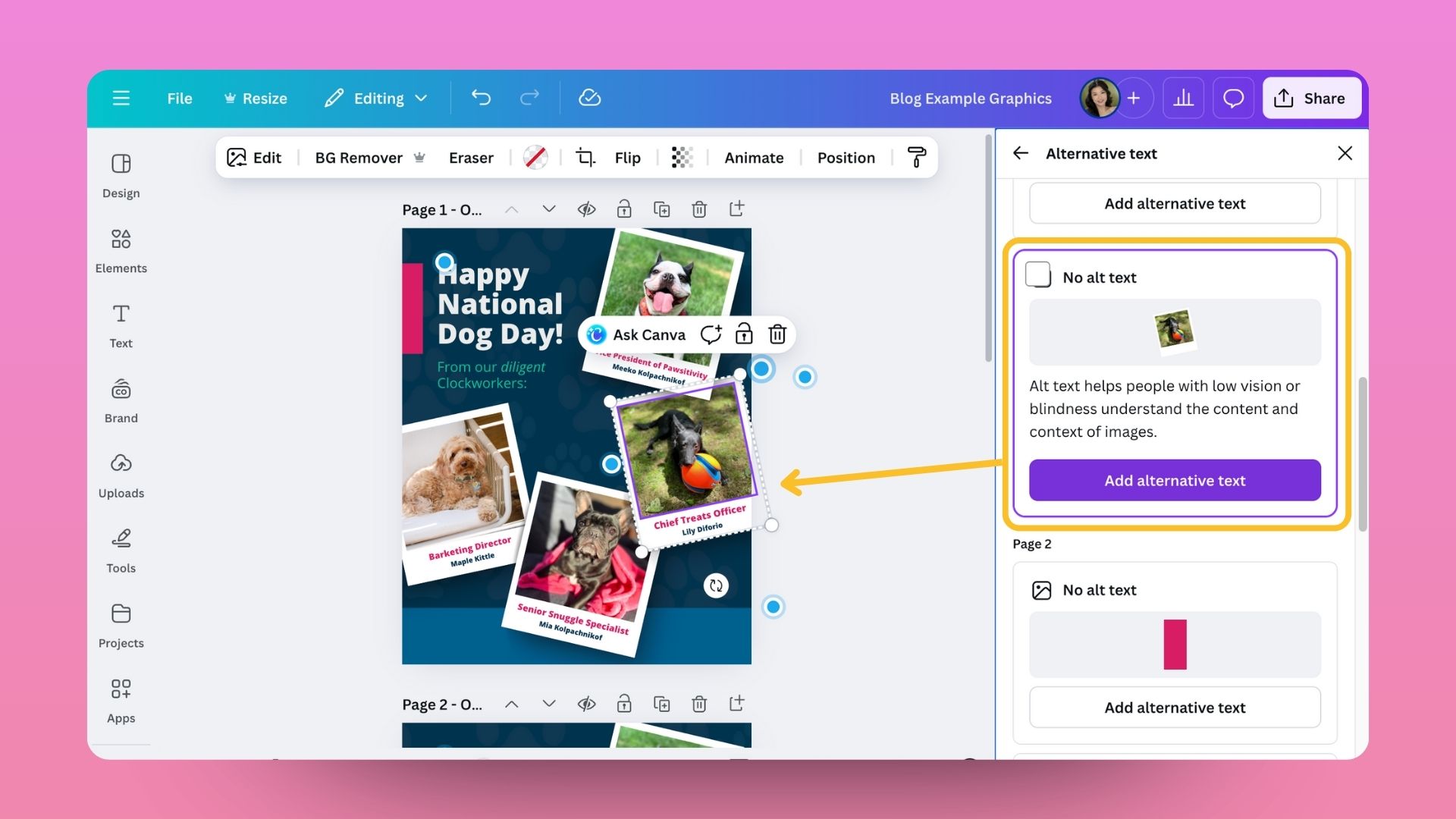 Canva Accessibility Alt Text