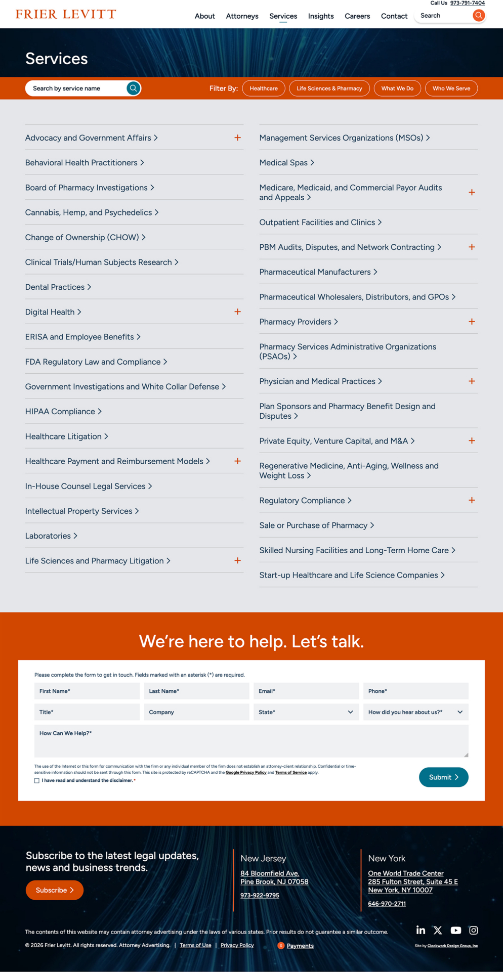 Frier Levitt Services