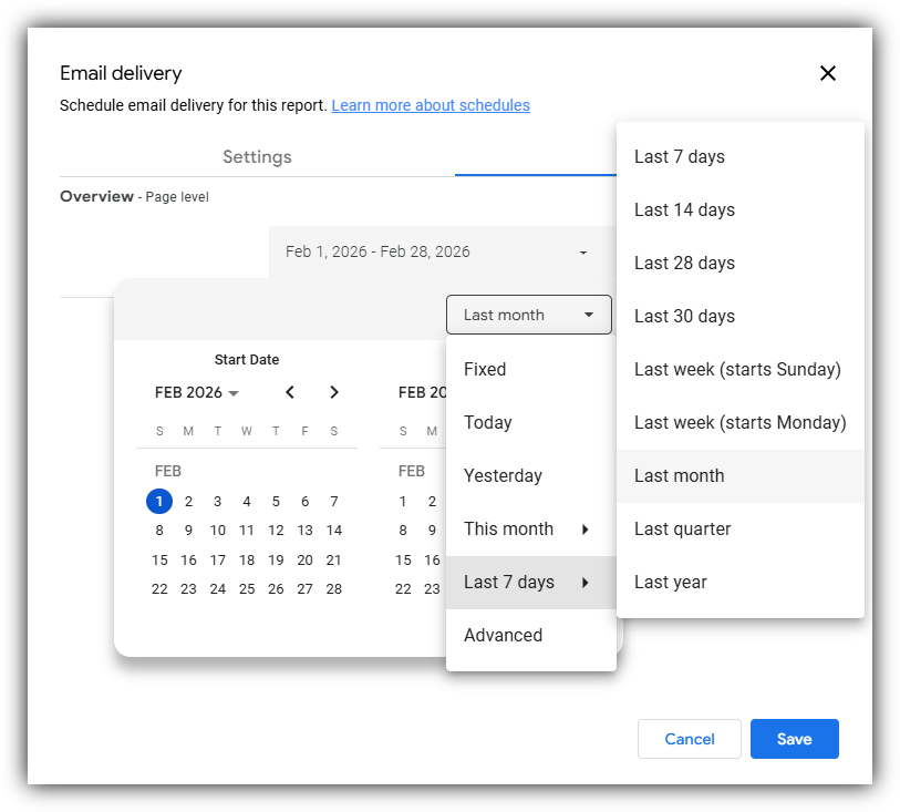 Looker Studio Schedule Filters