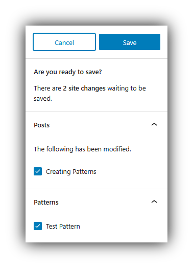Save Changes To Pattern