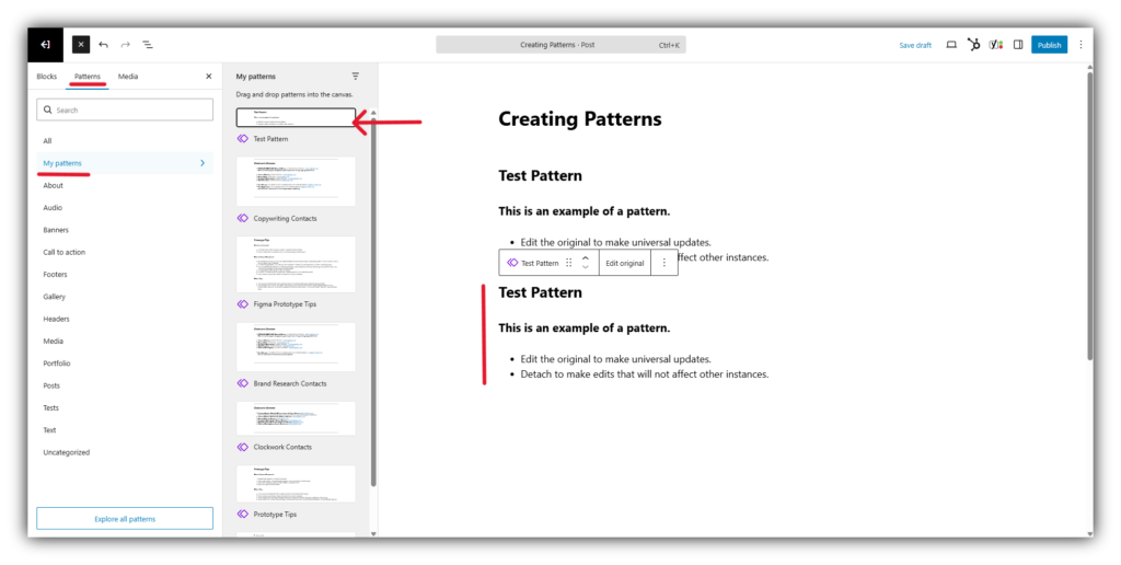 Using A Pattern