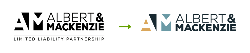 Albert Mackenzie Logo Refresh Before and After